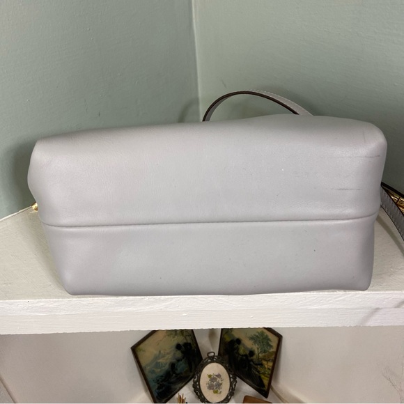 Ulla Johnson Remy Mini Leather Crossbody Clutch Purse Bag Grey Drawstring - Picture 14 of 16